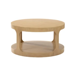 Camifield Forma Round Solid Pine Wood Coffee Table with Storage Shelf